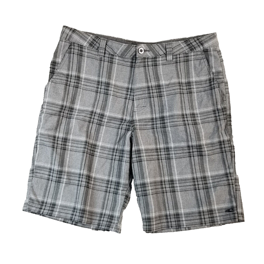 O'Neill shorts‎ men's 36x10 gray plaid preppy Beach outdoor hipster Surfer Prep